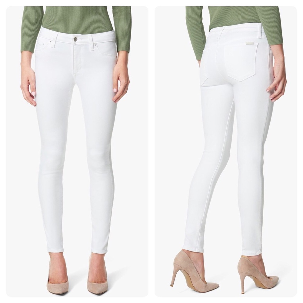Joe's Jeans White Mid-Rise Skinny Ankle Pants